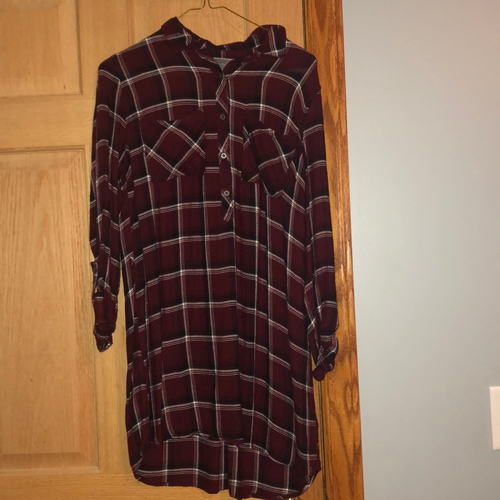 Long-Sleeved Flannel Dress